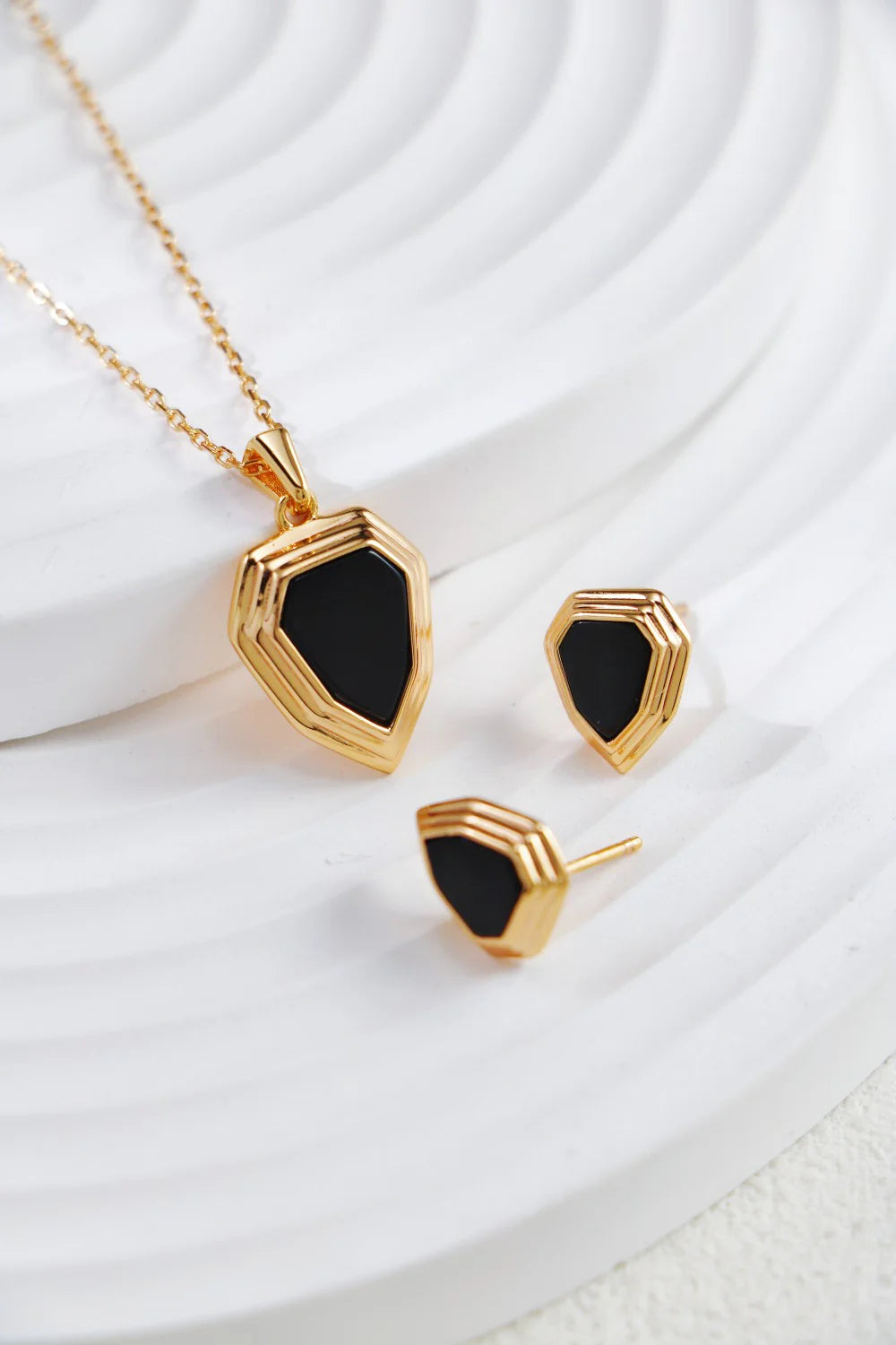 Black Onyx Shield Necklace