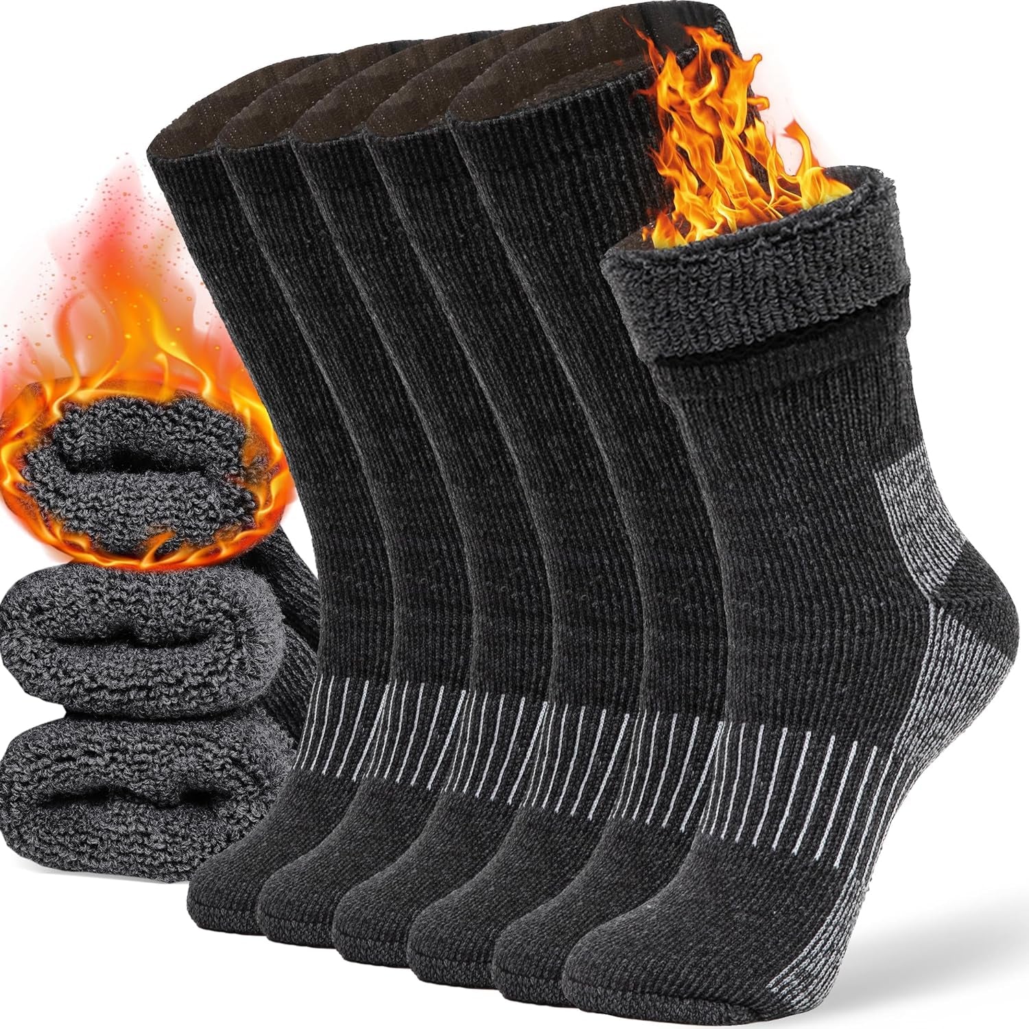 Merino Wool Casual Winter Socks for Men and Women - Cozy Boot Socks